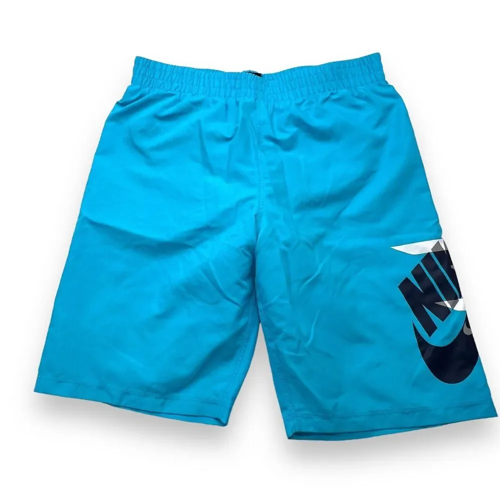 Nike 3 Brand Blue Swim Board Shorts Lined Boy's M 10-12y